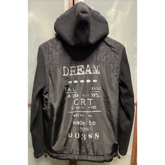 Desigual Black Reversible Hooded Full Zip Up Black Windbreaker Jacket Size S - Picture 2 of 14